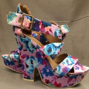 Multi Color Wedge Sandals